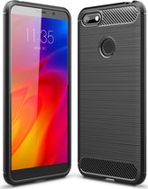 Motorola Moto E6 Play Hoesje - Mobigear - Brushed Serie - TPU Backcover - Zwart - Hoesje Geschikt Voor Motorola Moto E6 Play