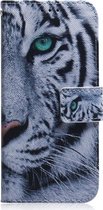 Samsung Galaxy A71 Hoesje - Mobigear - Design Serie - Kunstlederen Bookcase - Tiger - Hoesje Geschikt Voor Samsung Galaxy A71