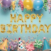 Happy Birthday Folie Ballonnen XL - Goud - Letterballonnen - Feestversiering - Slinger - Verjaardag - Decoratie