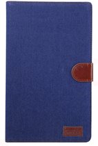 Samsung Galaxy Tab A 10.1 (2019) Hoes - Mobigear - Denim Serie - Kunstlederen Bookcase - Donkerblauw - Hoes Geschikt Voor Samsung Galaxy Tab A 10.1 (2019)