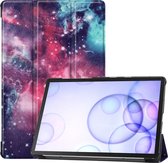 Samsung Galaxy Tab S6 Hoes - Mobigear - Tri-Fold Serie - Kunstlederen Bookcase - Melkweg - Hoes Geschikt Voor Samsung Galaxy Tab S6