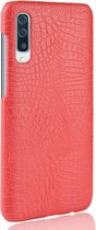 Samsung Galaxy A70 Hoesje - Mobigear - Croco Serie - Hard Kunststof Backcover - Rood - Hoesje Geschikt Voor Samsung Galaxy A70