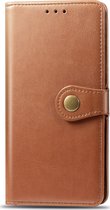 Huawei Y5 (2019) Hoesje - Mobigear - Snap Button Serie - Kunstlederen Bookcase - Cognac - Hoesje Geschikt Voor Huawei Y5 (2019)