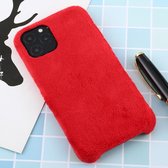 Apple iPhone 11 Pro Hoesje - Mobigear - Pluche Serie - Hard Kunststof Backcover - Rood - Hoesje Geschikt Voor Apple iPhone 11 Pro