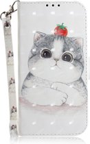 Samsung Galaxy A30s Hoesje - Mobigear - Design Serie - Kunstlederen Bookcase - Cat - Hoesje Geschikt Voor Samsung Galaxy A30s