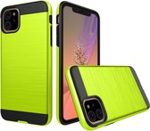 Apple iPhone 11 Hoesje - Mobigear - Brushed Armor Serie - Hard Kunststof Backcover - Groen - Hoesje Geschikt Voor Apple iPhone 11