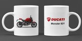 Mok Ducati Monster 821 - cadeau beker - motor liefhebber - 330 ml
