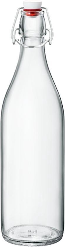 Glazen beugelfles | Waterfles glas | Italiaans glas | beugelfles 1 liter | met beugelsluiting