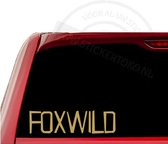 Autosticker Foxwild | Goud | 20cm | Auto sticker | Massa is kassa - Peter Gillis - Foxwild word ik er van! | Stickertoko.nl