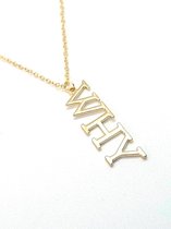 Ketting Dames- Vrouw- Why?- Statement- Goud- LiLaLove
