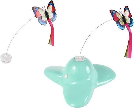 3-in-1 Interactief Kattenspeelgoed – Roterende Veren, Fladderende Vlinder En Rollende Bal, Paars