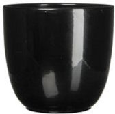 3x pot de fleurs en céramique noire pour plante d'intérieur H9 x D10 cm - Mica Decorations