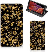 Bookcase Cadeau voor Oma Samsung Galaxy Xcover 5 Enterprise Edition | Samsung Xcover 5 Telefoonhoesje Gouden Bloemen