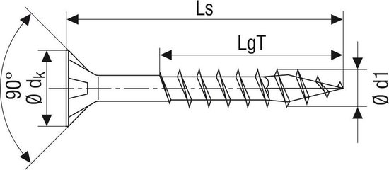 Vis pour aggloméré Spax tête fraisée zinguée T-Star T20 filetage partiel 5.0x120mm (par 200 pièces)
