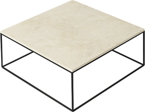 Table basse carrée en marbre - Beige - 80 x 80 | bol.com