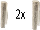 2x Non Slip Gripmat – Wit – 30x150cm | Niet Klevende Antislipmat Gaas Patroon voor Bureaus en Keukenlades