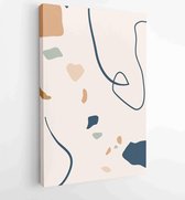 Earth tones Hand drawn organic shape art design for wall framed prints, canvas prints, poster, home decor, cover, wallpaper. 1 - Moderne schilderijen – Vertical – 1875696301 - 50*4