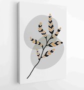 Botanical and gold abstract wall arts vector collection. 2 - Moderne schilderijen – Vertical – 1876883188 - 80*60 Vertical