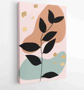 Botanical and gold abstract wall arts vector collection. 3 - Moderne schilderijen – Vertical – 1877836591 - 40-30 Vertical