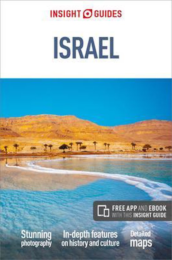 Insight Guides : Israël, avec une photo de la mer Morte et de montagnes.