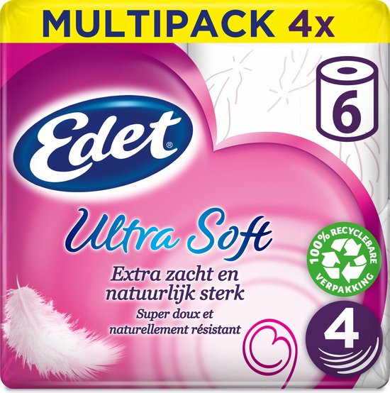 Edet Ultra Soft - 4-laags wc papier - 4 x 6 rollen | bol.com