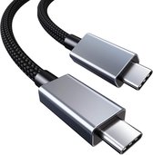 NÖRDIC TB3-100 USB-C naar USB-C kabel - Thunderbolt 3 - USB 3.1 - 100W PD - 40Gbps - 0.5m - Zwart