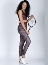Dames Legging | legerprint | hoogsluitend |elastische band |hardlopen – sport – yoga – fitness legging | polyester | elastaan | lycra |bruin | maat XL
