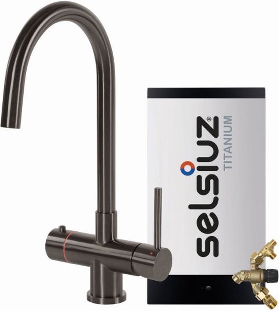 Selsiuz Rond Gun Metal Zwart met TITANIUM Combi (Extra) boiler