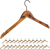 Relaxdays 24 x houten kledinghangers - kleerhangers hout - jashanger - vintage - rok