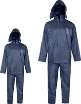 C-line - Regenpak kinderen - Maat 110/116 - Blauw - Reflectie strepen