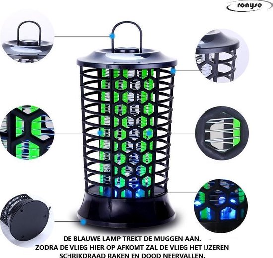 Gek liefde snap Ronyse® - Elektrische UV Muggenlamp plus 4x Muggen kleef strips - Muggen  Led lamp -... | bol.com