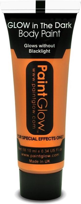Paintglow - Face & Body Paint - Glow in the Dark - Oranje - 12ml | bol