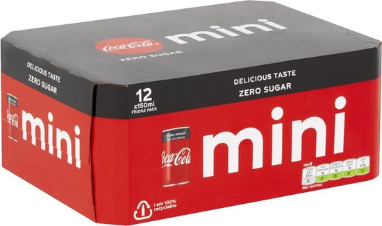 Email litteken Staren Coca Cola Zero Blikjes KLEINE MINI 15cl x 12 Stuks | bol.com