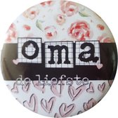 Cadeau set - Spiegeltje  - Kaart - Button spiegel met tekst ''Oma'' - Moederdag cadeau