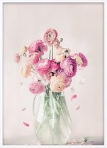 Poster Met Witte Lijst - Ranonkels Bloemen Poster