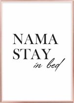 Poster Met Metaal Rose Lijst - Namastay In Bed Poster