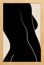 JUNIQE - Poster in houten lijst Silhouette -40x60 /Grijs & Ivoor