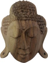 Handgemaakt Boeddhabeeld uit Bali – Boeddha hoofd uit licht hout 20 cm | Inspiring Minds