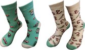 2 PAAR - Verjaardag cadeau - Medicijn sokken - Dokter sokken - Mismatch Sokken - Leuke sokken - Vrolijke sokken - Luckyday Socks - Zuster sokken- Verpleging Sokken - Socks waar je