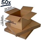 50x Verzenddoos (29,5x12,5x20)cm | Kartonnen Verzenddozen Enkelgolf Bruin | Doos Dozen bruin karton | ecologisch | postdoos | Amerikaanse vouwdoos