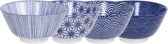 Foto: Tokyo design studio nippon blue rijstkommen 12cm set 4 stuks