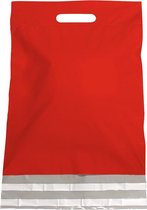 Plastic Verzendtassen 30x40+7cm Rood (250 st.)