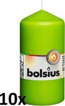 10 stuks Bolsius lime groen stompkaarsen 120/60 (33 uur)