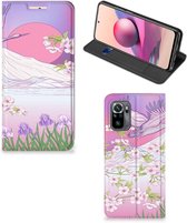 Smartphone Hoesje Cadeautjes voor Vrouwen Xiaomi Redmi Note 10S | 10 4G | Poco M5s Book Style Case Bird Flying