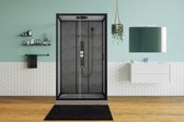Cabine de douche Allibert Sero 120x80cm avec aspect béton et profilés noirs