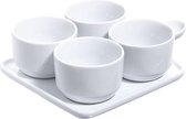 Aperoset Bordje met 4 Kommetje - Kom - Schaaltjes - ⌀24.5x16.8 - schaaltje - ⌀7.8cm