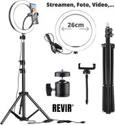 Verstelbare RGB LED Ringlamp met Statief - Afstandsbediening - Alle kleuren - Smartphone houder - Instelbare Helderheid - Studio - TikTok - YouTube - Instagram