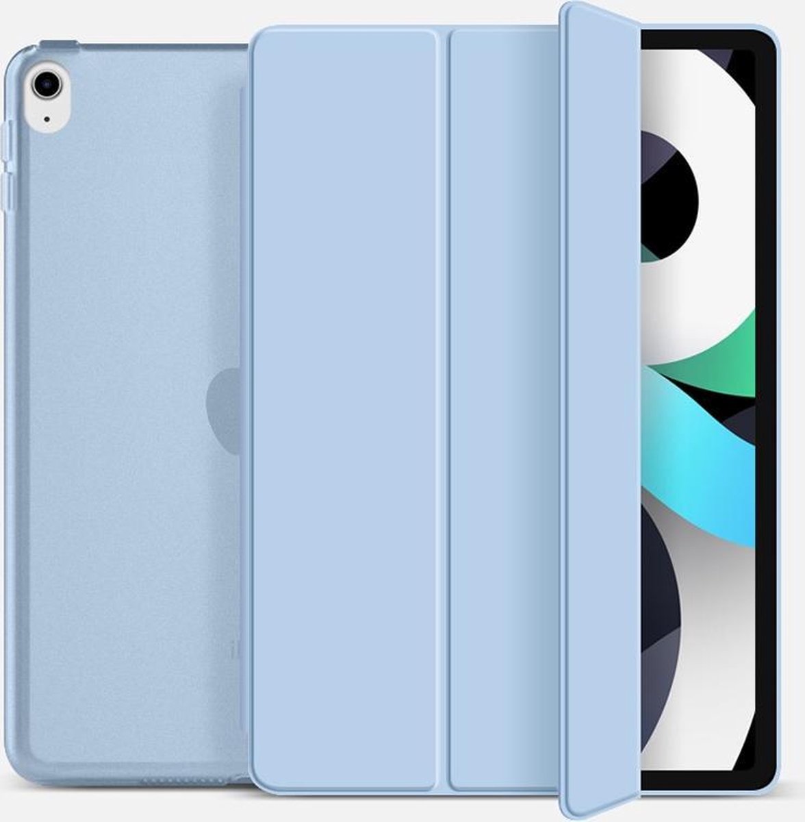 Mobiq - Hard Case Folio Hoesje geschikt voor iPad Air (2022 / 2020) - lichtblauw
