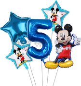 Mickey Mouse ballonnen set verjaardag 5 jaar - folie ballon 5 delig