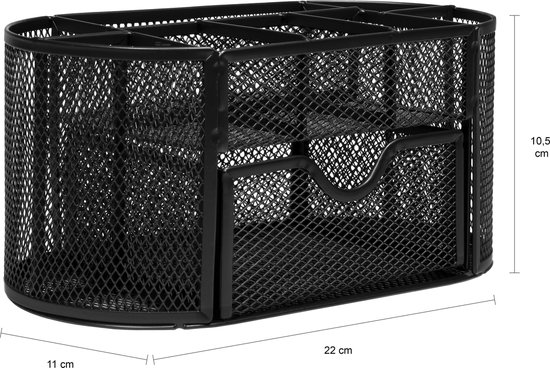 QUVIO de bureau / Accessoires de bureau / Organisateur de bureau plumier / Organisateur de bureau / Pen tray / Pen tray / Porte-stylo - 9 compartiments - Acier
